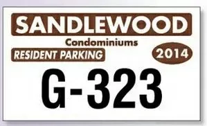 White Vinyl Parking Permit (4 3/4"x2 3/4") — view 2