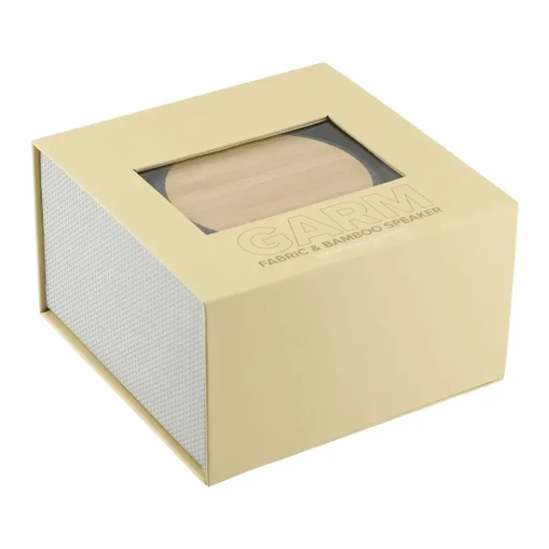 Personalized Bamboo & Fabric Speaker with Wireless Charging - 5W — view 2