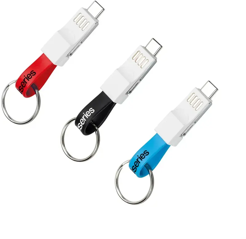 PromoWizard Keyring Cable 3-in-1 - Mobile Device Adapter & Charger