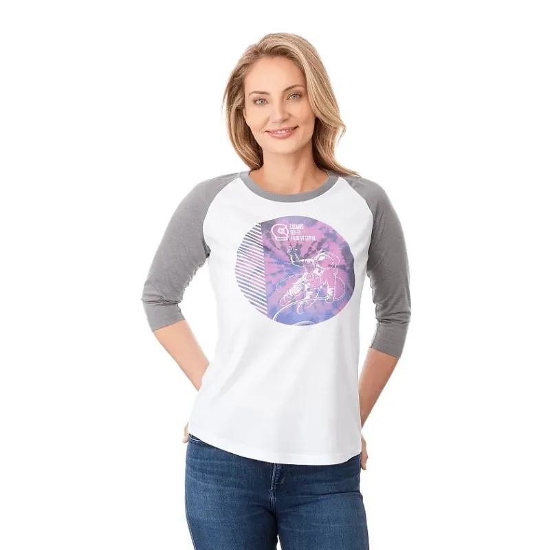 Custom Women's Dakota Three Quarter Raglan Tee — view 23