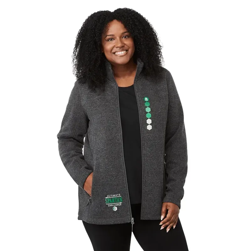 Custom Women's Darnell Full Zip Eco-Knit Sweater — view 11