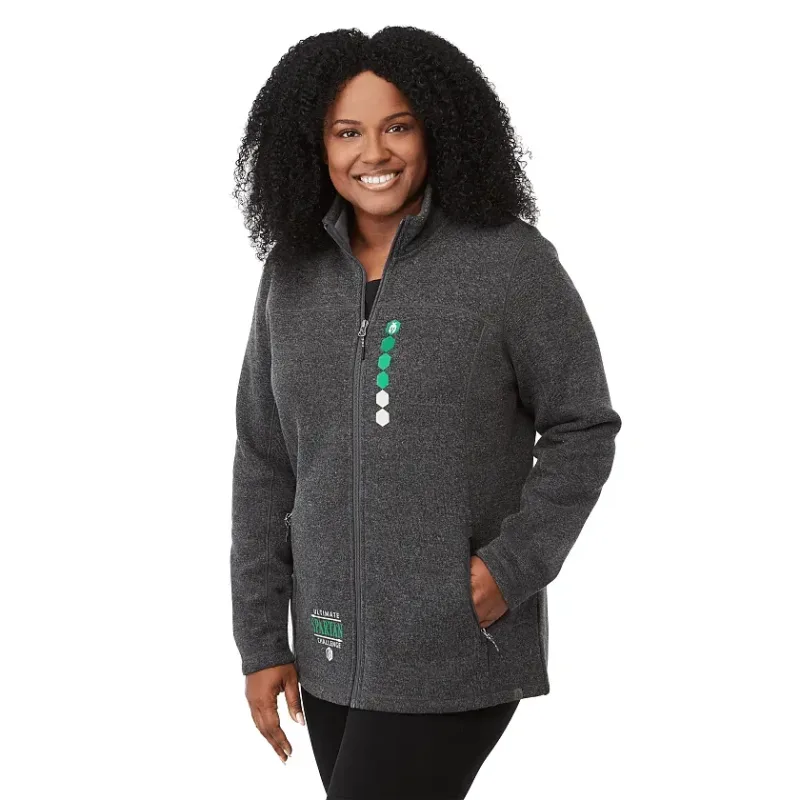 Custom Women's Darnell Full Zip Eco-Knit Sweater — view 16