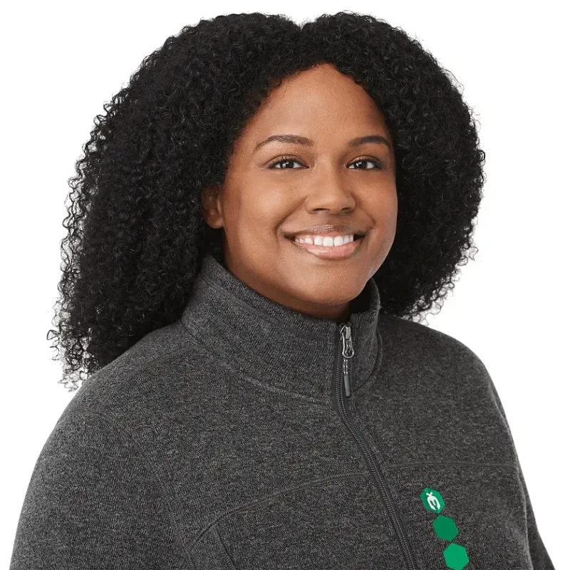 Custom Women's Darnell Full Zip Eco-Knit Sweater — view 18