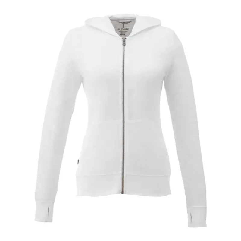 Custom Women's Lightweight Knit Full Zip Garner Hoodie with Thumb Holes — view 11