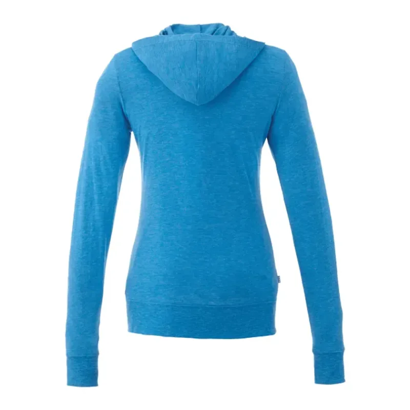 Custom Women's Lightweight Knit Full Zip Garner Hoodie with Thumb Holes — view 13