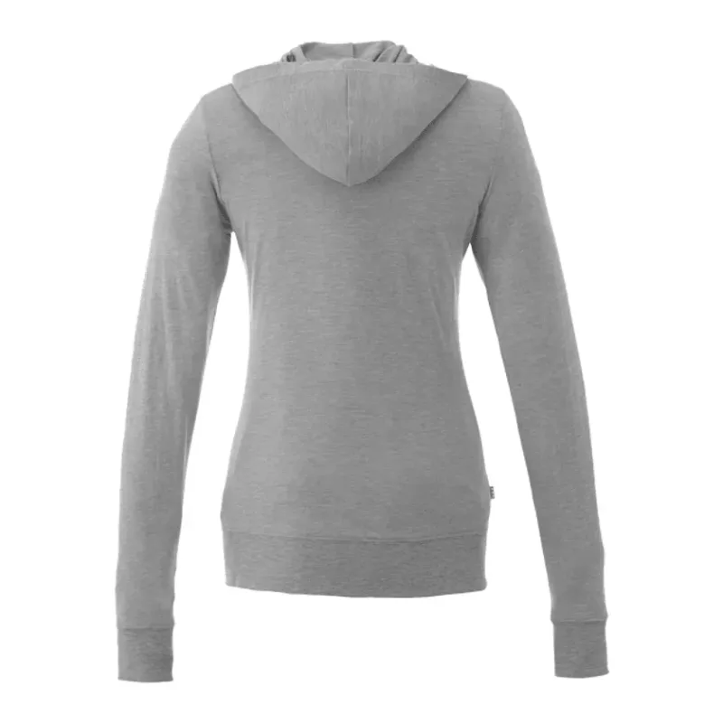 Custom Women's Lightweight Knit Full Zip Garner Hoodie with Thumb Holes — view 16