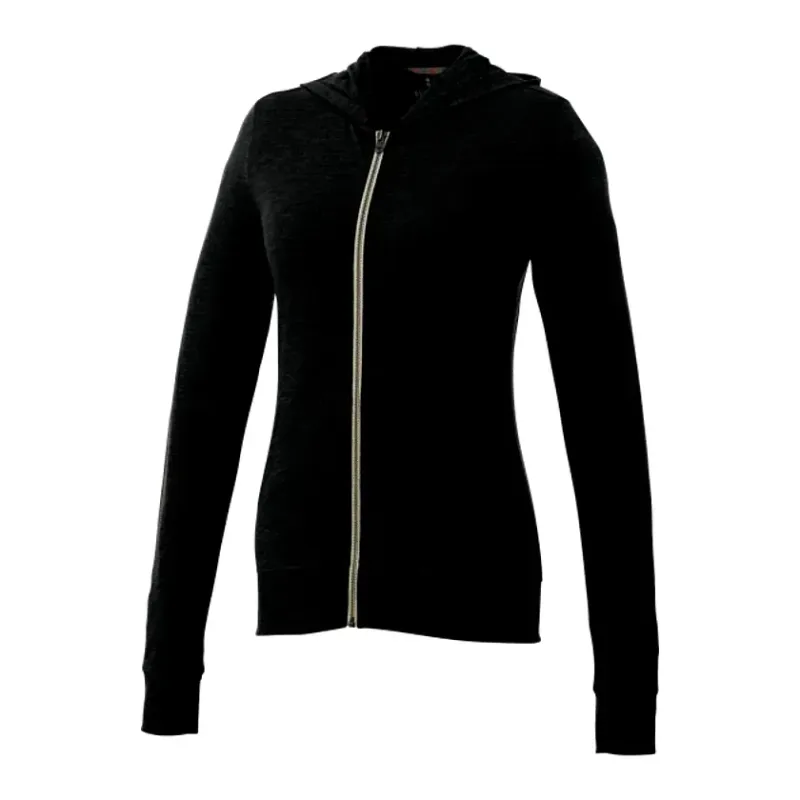 Custom Women's Lightweight Knit Full Zip Garner Hoodie with Thumb Holes — view 23