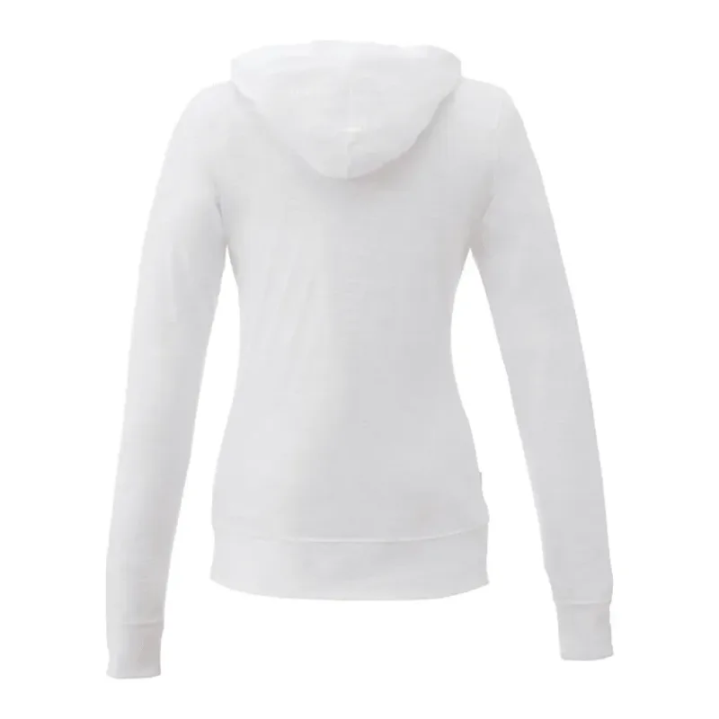 Custom Women's Lightweight Knit Full Zip Garner Hoodie with Thumb Holes — view 5