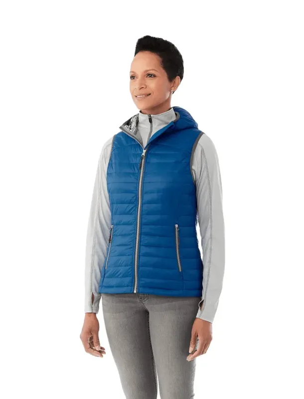 Custom Women's Insulated Packable Puffer Vest with Hood - Junction — view 11