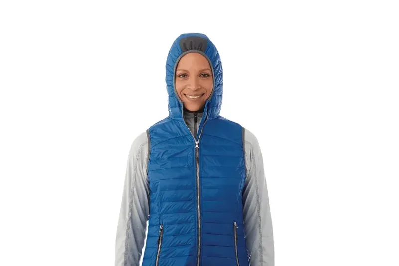 Custom Women's Insulated Packable Puffer Vest with Hood - Junction — view 12