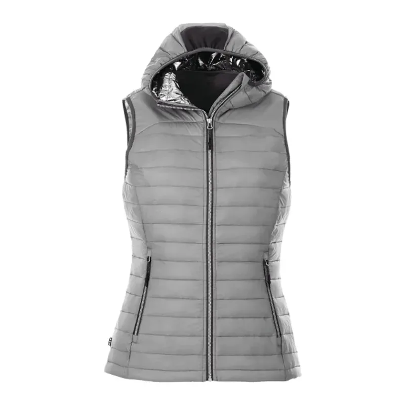 Custom Women's Insulated Packable Puffer Vest with Hood - Junction — view 14