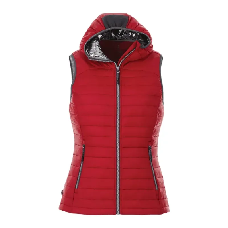 Custom Women's Insulated Packable Puffer Vest with Hood - Junction — view 3