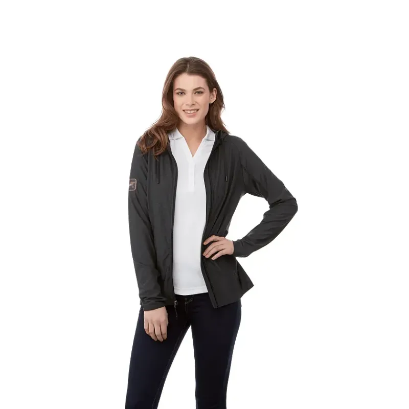 Custom Branded Women's Full Zip Lightweight Stretch Knit Jacket Hoodie - Kaiser Style — view 10
