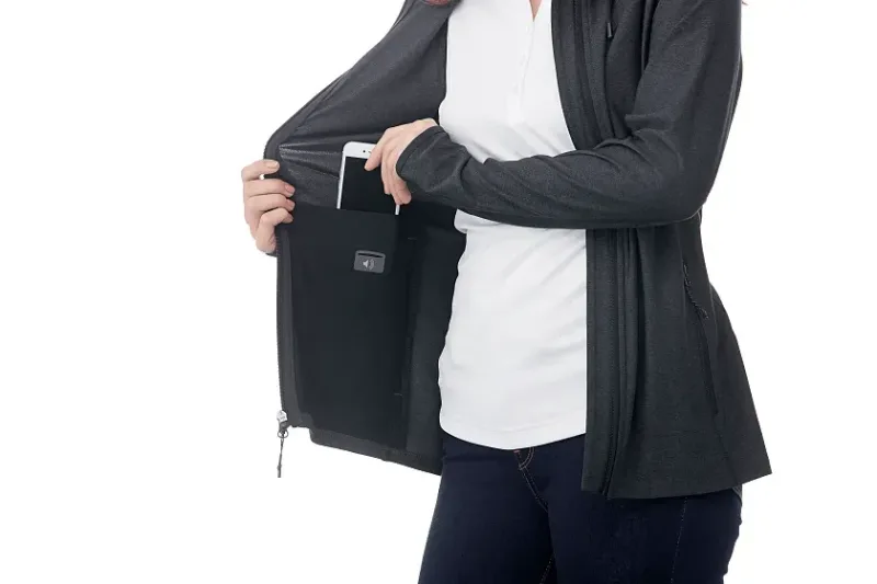 Custom Branded Women's Full Zip Lightweight Stretch Knit Jacket Hoodie - Kaiser Style — view 13