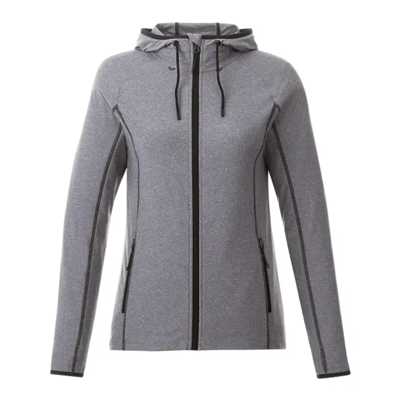 Custom Branded Women's Full Zip Lightweight Stretch Knit Jacket Hoodie - Kaiser Style — view 5