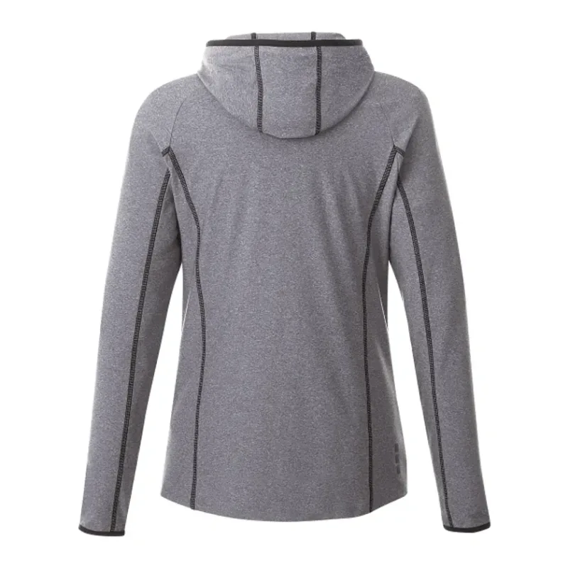 Custom Branded Women's Full Zip Lightweight Stretch Knit Jacket Hoodie - Kaiser Style — view 6