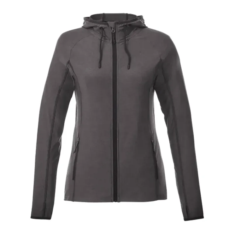 Custom Branded Women's Full Zip Lightweight Stretch Knit Jacket Hoodie - Kaiser Style — view 8