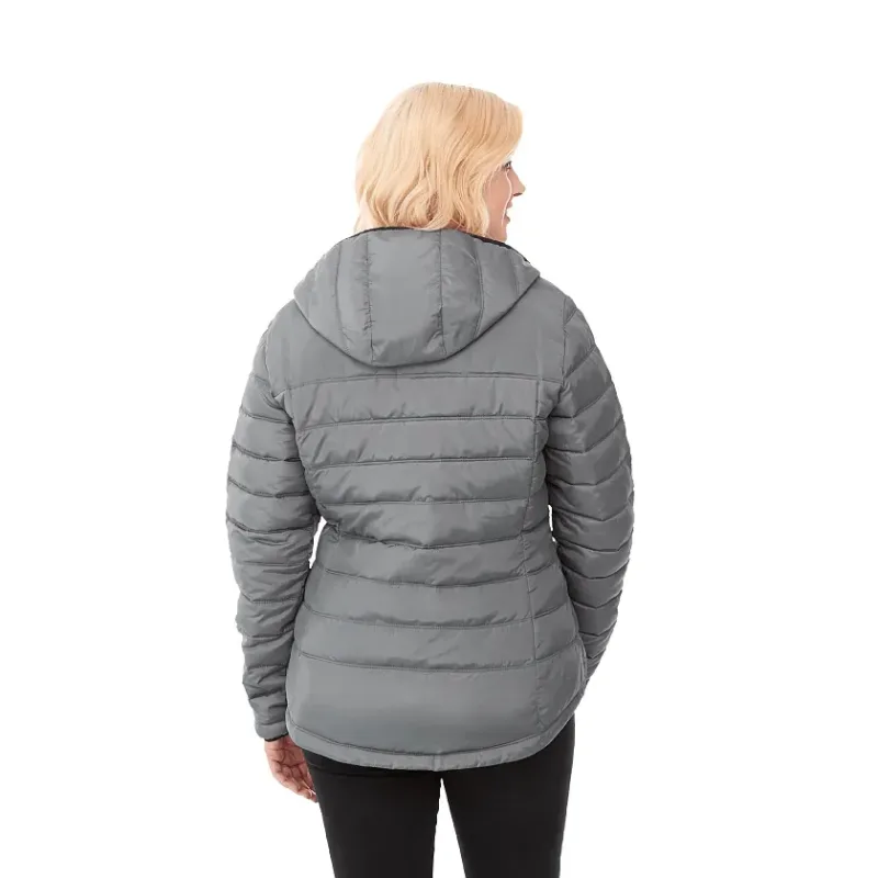Custom NORQUAY Insulated Puffer Jacket with Hood for Women — view 11