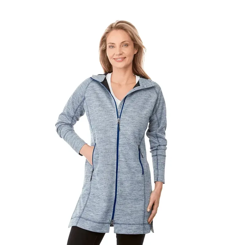 Personalized Women's Performance Full Zip Knit Hoodie Tunic - Odell — view 5