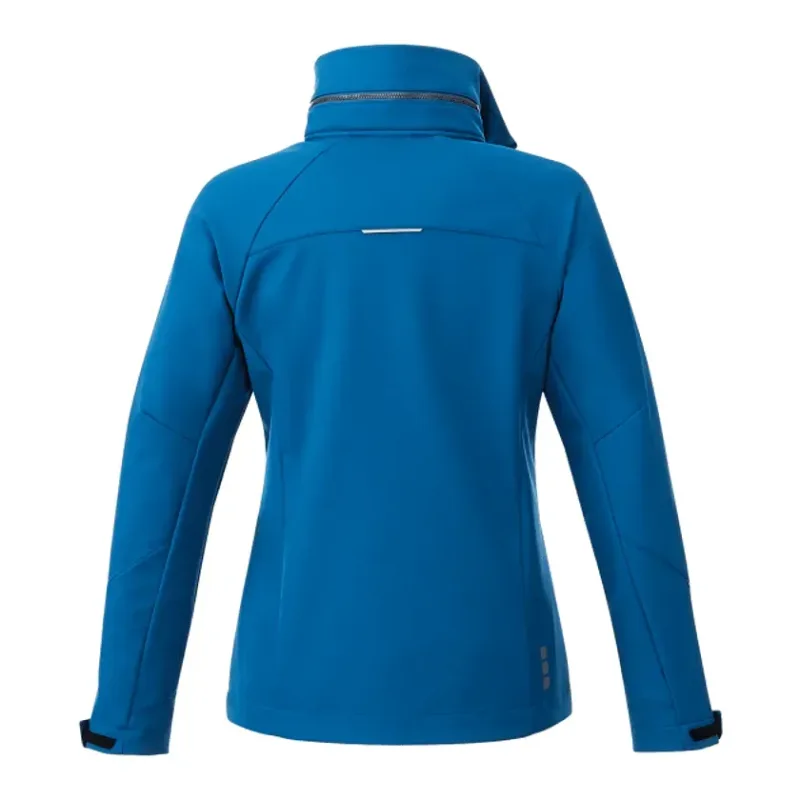 Custom Women's Waterproof Softshell Jacket with Roll-Away Hood - Peyto — view 10