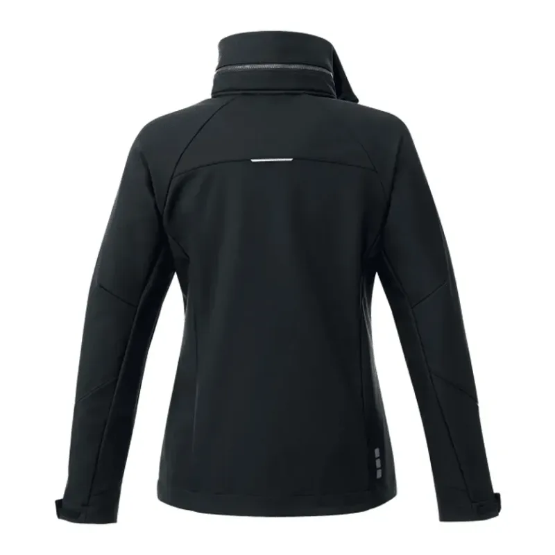 Custom Women's Waterproof Softshell Jacket with Roll-Away Hood - Peyto — view 18
