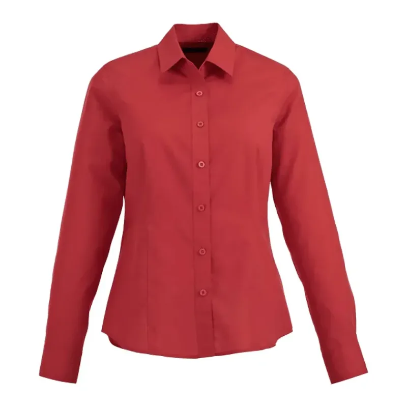 Customized Women's Preston Long Sleeve Button Up Shirt - 65% Polyester 35% Cotton — view 12