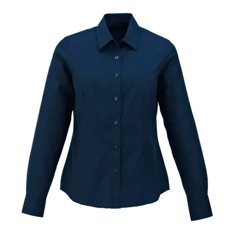 Customized Women's Preston Long Sleeve Button Up Shirt - 65% Polyester 35% Cotton — view 18