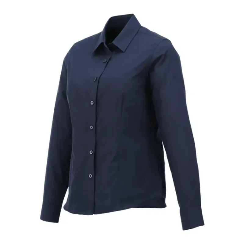 Customized Women's Preston Long Sleeve Button Up Shirt - 65% Polyester 35% Cotton — view 19