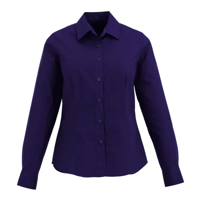 Customized Women's Preston Long Sleeve Button Up Shirt - 65% Polyester 35% Cotton — view 21