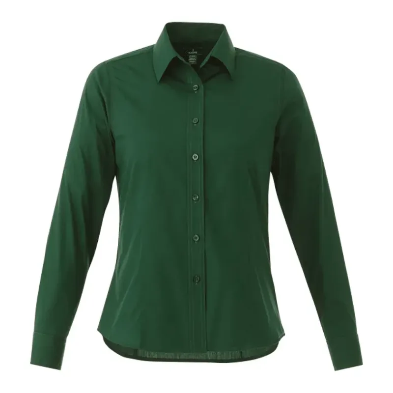 Customized Women's Preston Long Sleeve Button Up Shirt - 65% Polyester 35% Cotton — view 24