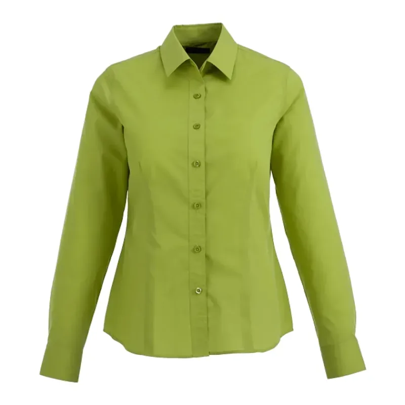Customized Women's Preston Long Sleeve Button Up Shirt - 65% Polyester 35% Cotton — view 26