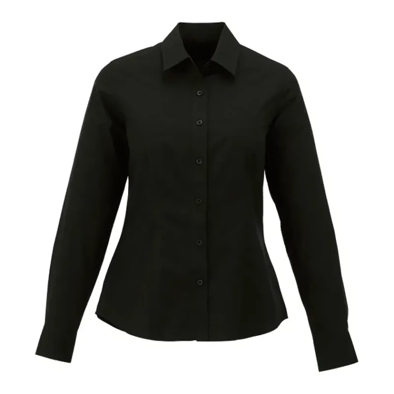 Customized Women's Preston Long Sleeve Button Up Shirt - 65% Polyester 35% Cotton — view 29