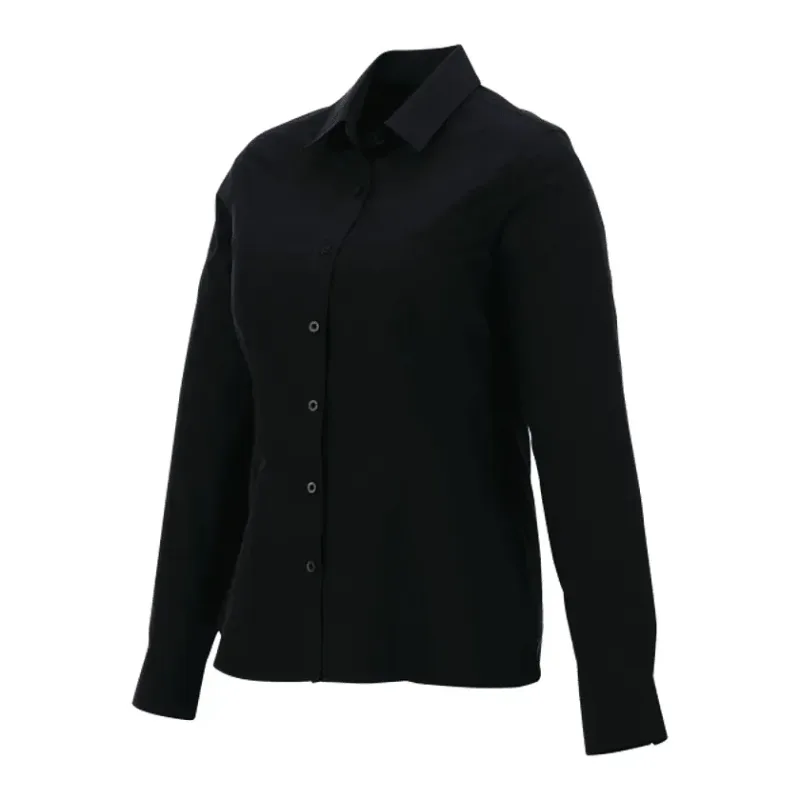 Customized Women's Preston Long Sleeve Button Up Shirt - 65% Polyester 35% Cotton — view 30