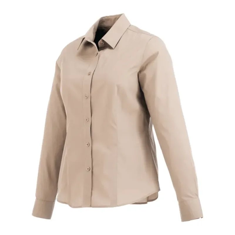Customized Women's Preston Long Sleeve Button Up Shirt - 65% Polyester 35% Cotton — view 5