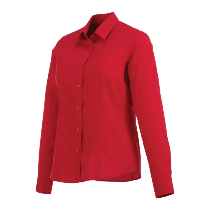 Customized Women's Preston Long Sleeve Button Up Shirt - 65% Polyester 35% Cotton — view 8