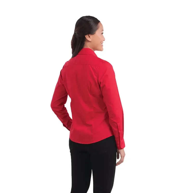 Customized Women's Preston Long Sleeve Button Up Shirt - 65% Polyester 35% Cotton — view 9