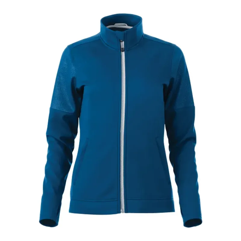 Branded Women's Full Zip Performance Jacket with Thumb Holes - Senger Knit — view 13