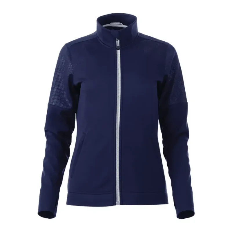 Branded Women's Full Zip Performance Jacket with Thumb Holes - Senger Knit — view 15