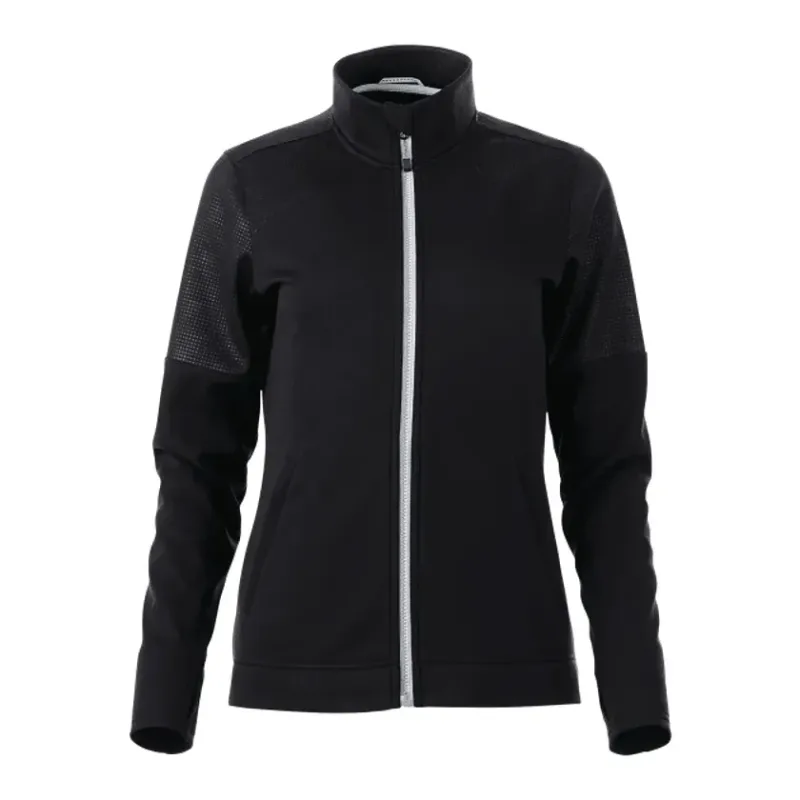 Branded Women's Full Zip Performance Jacket with Thumb Holes - Senger Knit — view 17