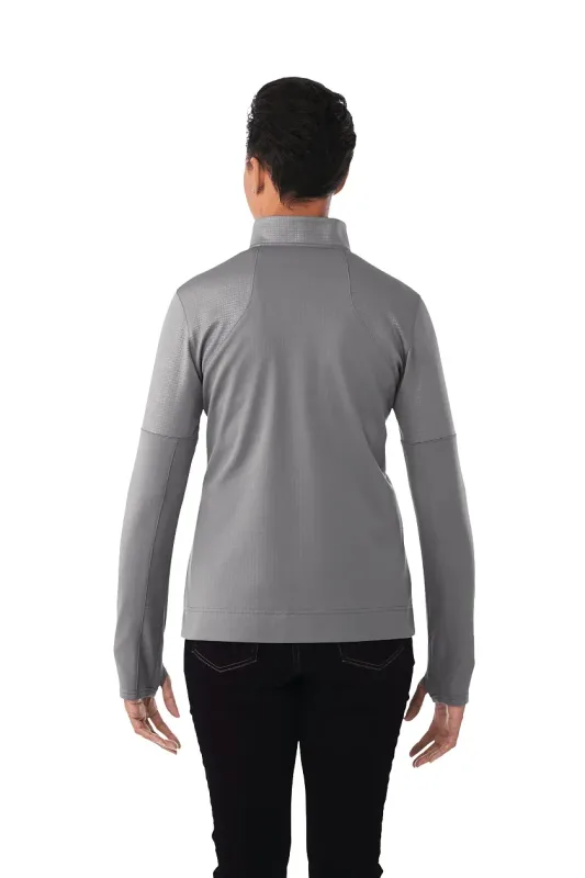 Branded Women's Full Zip Performance Jacket with Thumb Holes - Senger Knit — view 3