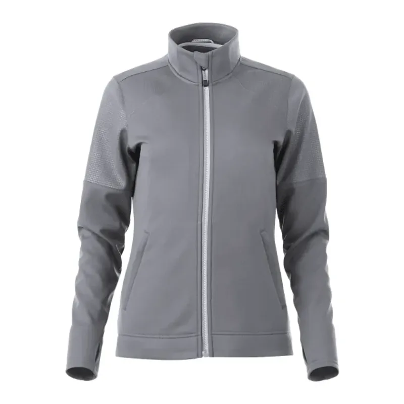 Branded Women's Full Zip Performance Jacket with Thumb Holes - Senger Knit — view 4