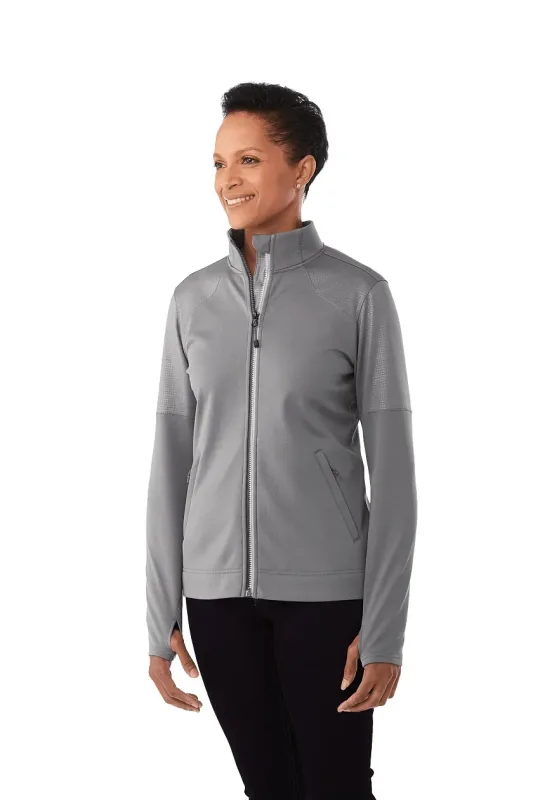 Branded Women's Full Zip Performance Jacket with Thumb Holes - Senger Knit — view 8