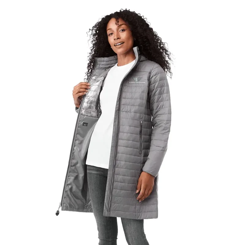 Custom Silverton Insulated Puff Jacket for Women - Long and Lightweight — view 16
