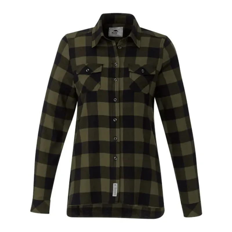 Custom Long Sleeve Women's Flannel Shirt - Roots73 Sprucelake — view 11