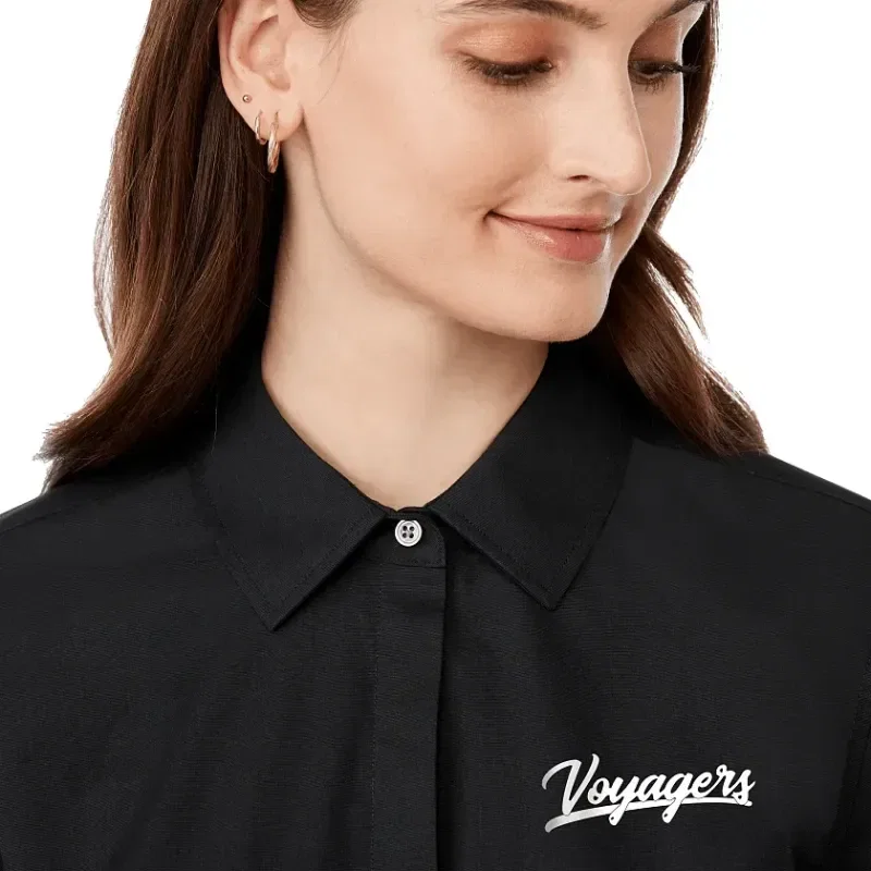 Custom UNTUCKit Tracey Long Sleeve Button Up Shirt for Women — view 10