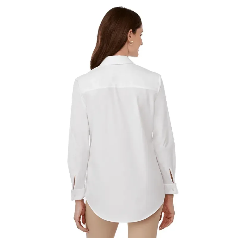 Custom UNTUCKit Tracey Long Sleeve Button Up Shirt for Women — view 16