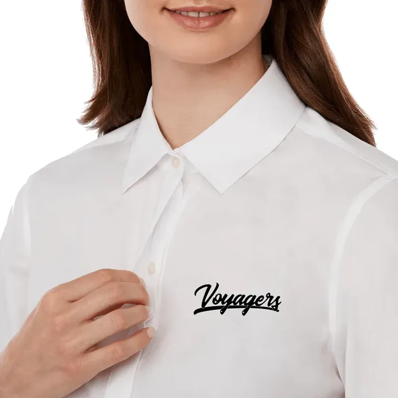 Custom UNTUCKit Tracey Long Sleeve Button Up Shirt for Women — view 23
