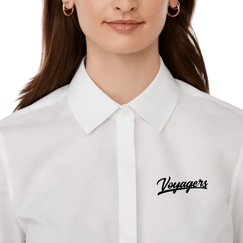 Custom UNTUCKit Tracey Long Sleeve Button Up Shirt for Women — view 24