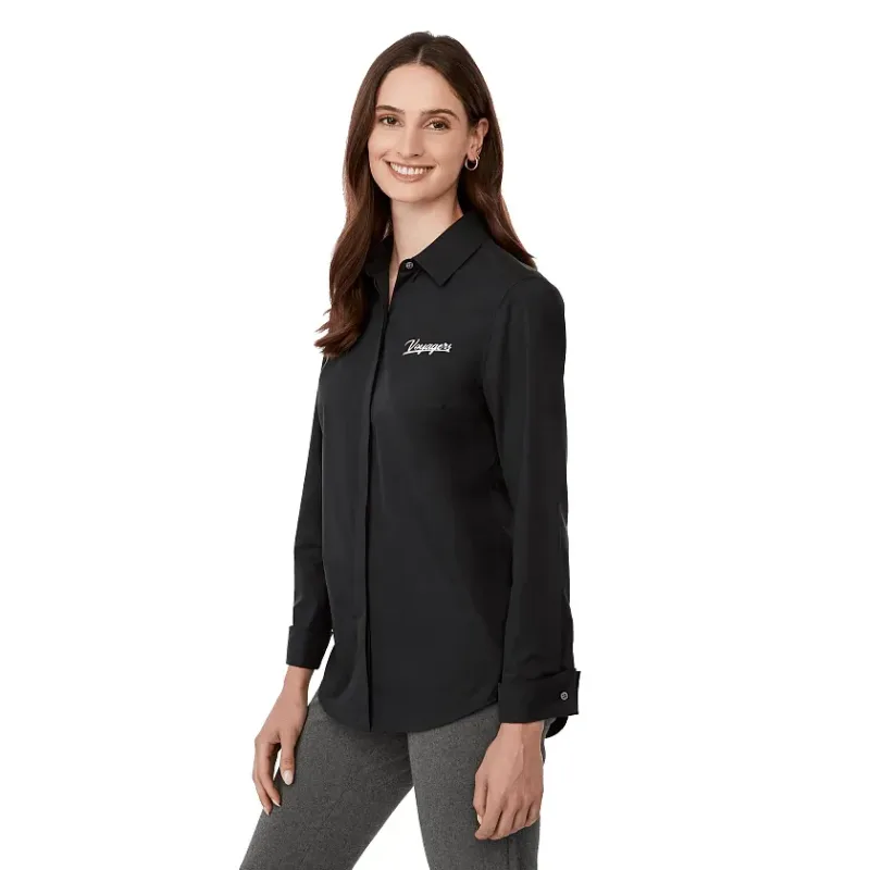 Custom UNTUCKit Tracey Long Sleeve Button Up Shirt for Women — view 8