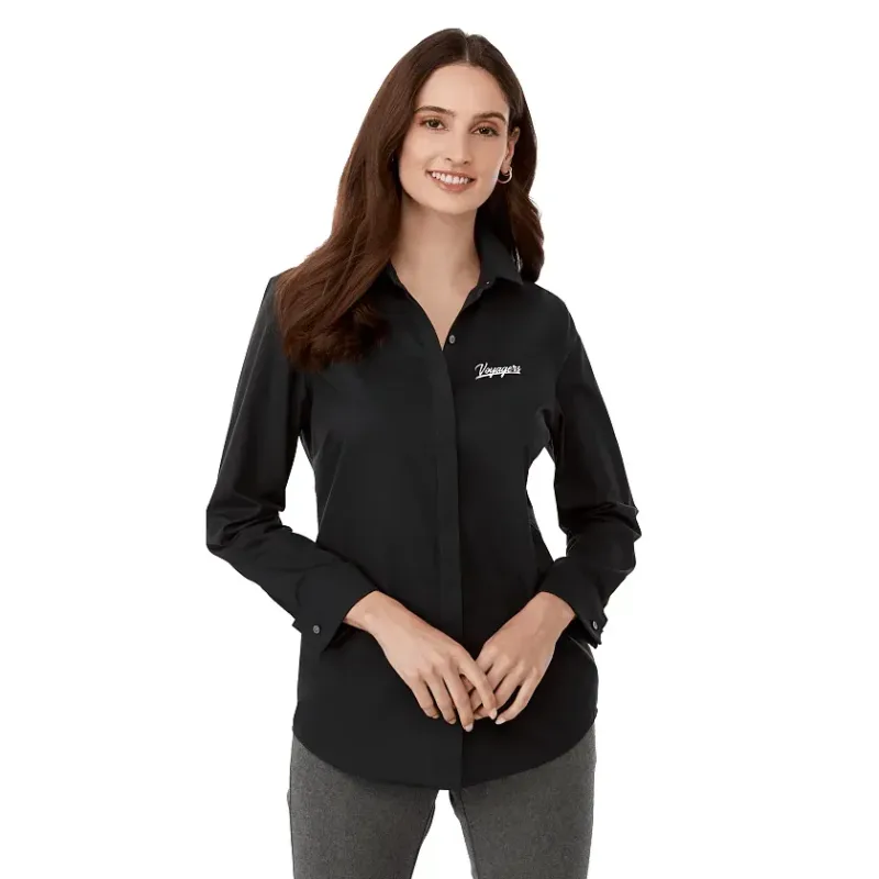 Custom UNTUCKit Tracey Long Sleeve Button Up Shirt for Women — view 9